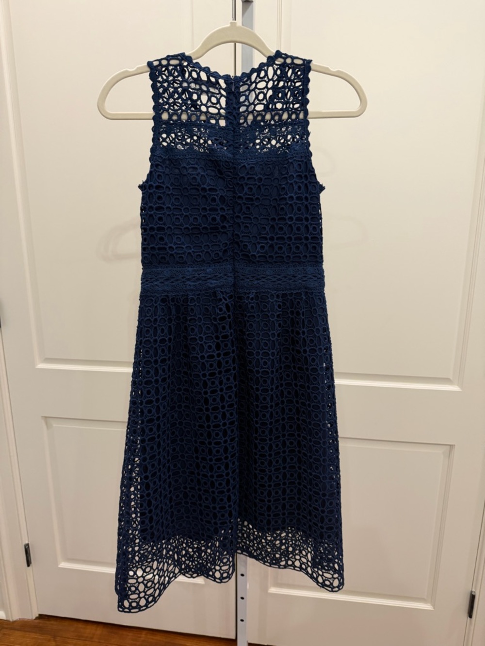 Mini Molly Bracken Navy Lace Eyelet Scalloped Tween Dress - Picture 5 of 5